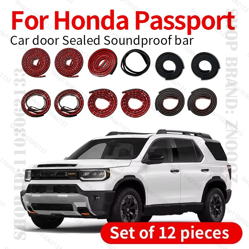 

For Honda Passport Car Door Seal Strip Rubber Double Layer Sealing Protector Soundproof Strip Dustproof Seal Strip 12PCS Set