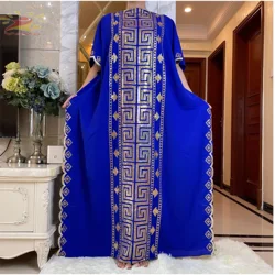 2022Fashion New Abaya African Dubai Turkey Dresse With Scarf High Quality Fabric Sequin Embroidery Long Lady Clothes