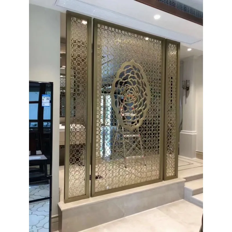 

Rose Pattern Laser Cut Metal Flower Screen & Restaurant Salon Wedding Room Divider Floral Partition Decorative Panel