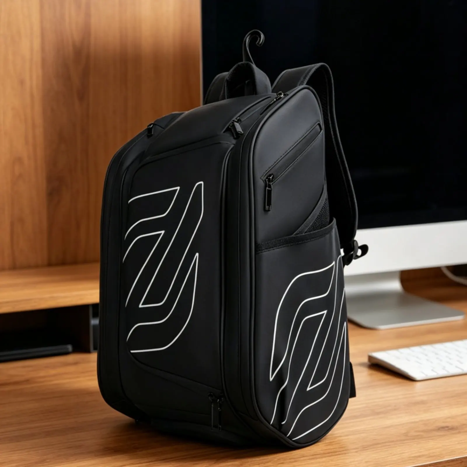 Pickleball Backpack Side Pockets Tennis Backpack Badminton Racket Bag Lightweight Pickleball Sling Bag Water Resistant view 6