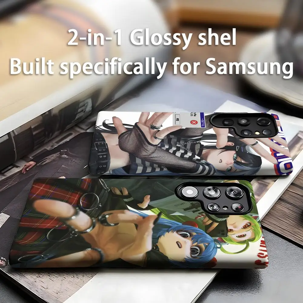 Чехол для телефона Clmj Y2K Anime Girl для Samsung Galaxy S25 S24 S23 S22 S21 Plus Ultra, 2-в-1, глянцевый