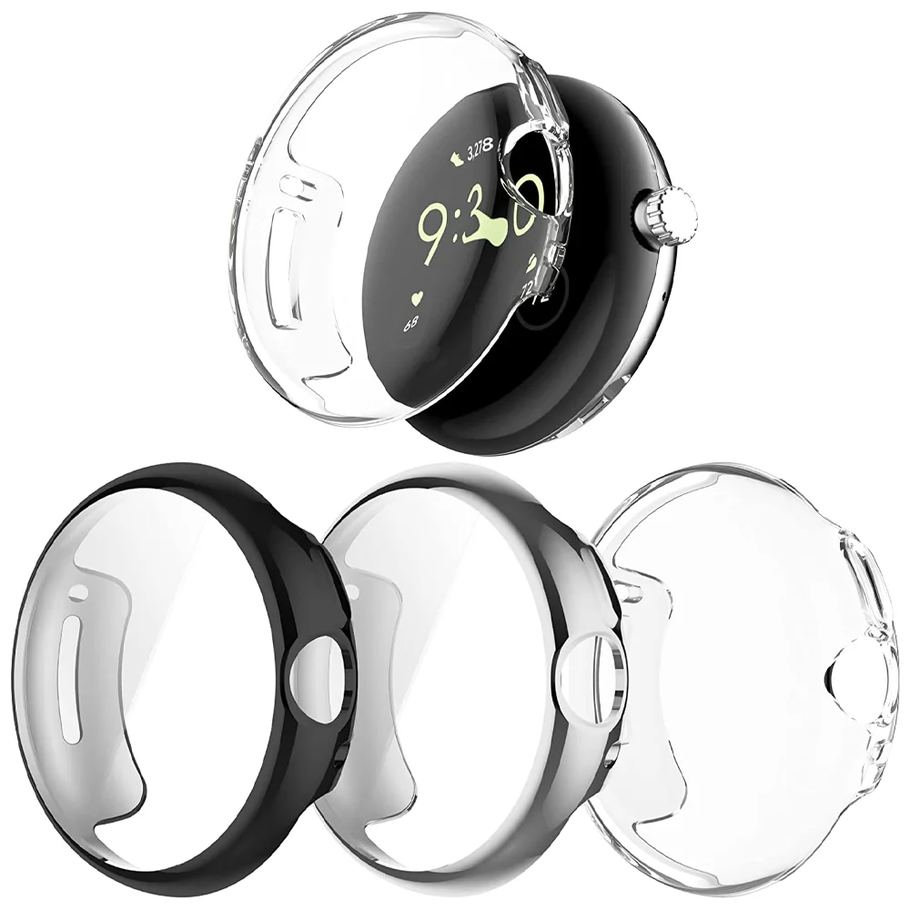 Screen Protector for Google Pixel Watch Case smart watch Soft TPU Full Cover bumper Shell for Google Pixel Watch Accessories