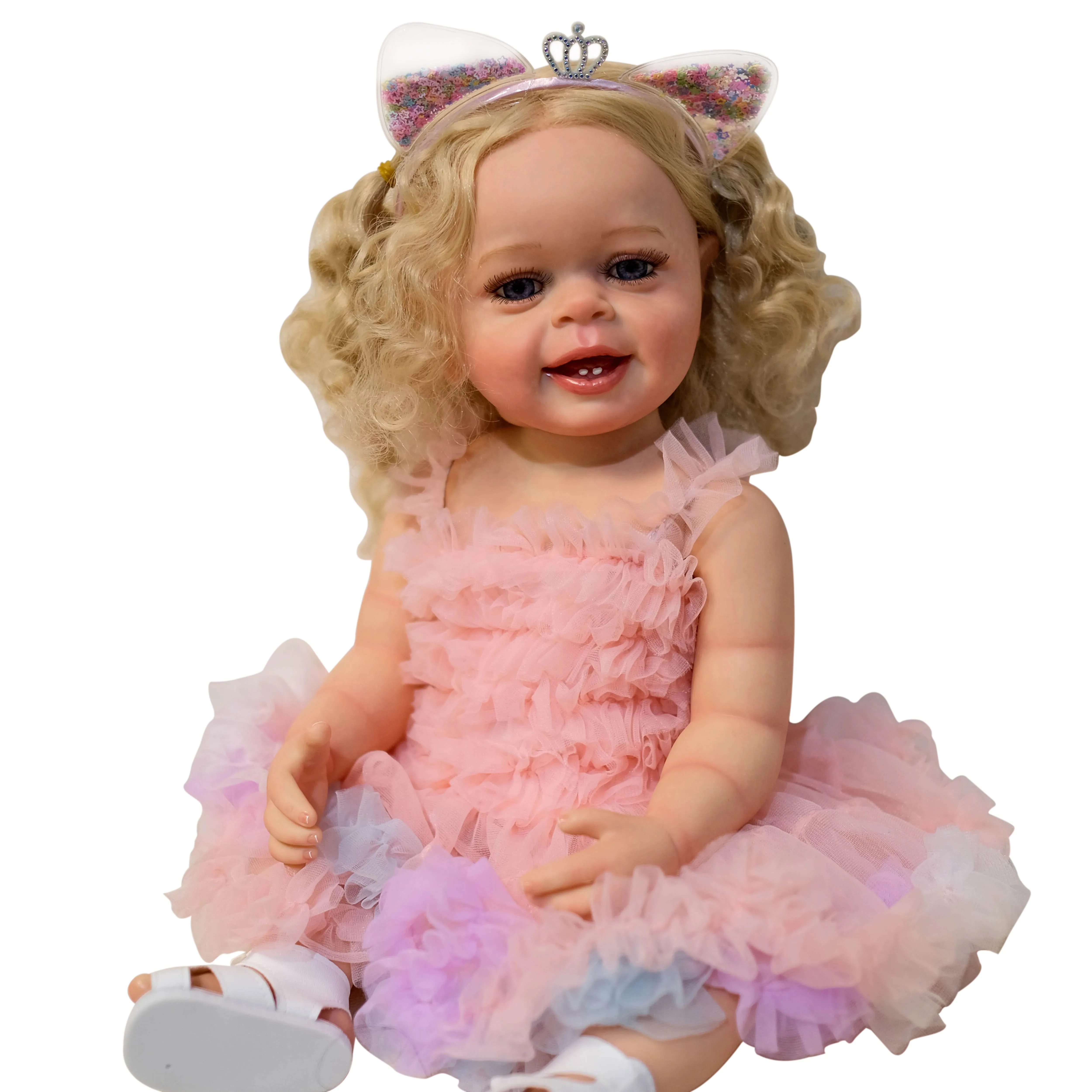 Reborn Toddler Girl Butter Yannik, Full Silicone Vinyl, Peau 3D, Veines Visibles, Cheveux enracinés à la main, Cadeaux pour enfants, 55cm