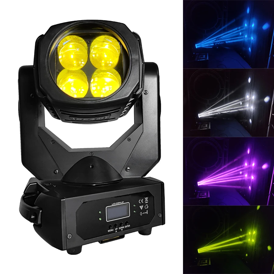 Luce a testa mobile a LED 4x25W Super fascio per spettacoli teatrali per feste di matrimonio in chiesa Ban Stage Uso domestico