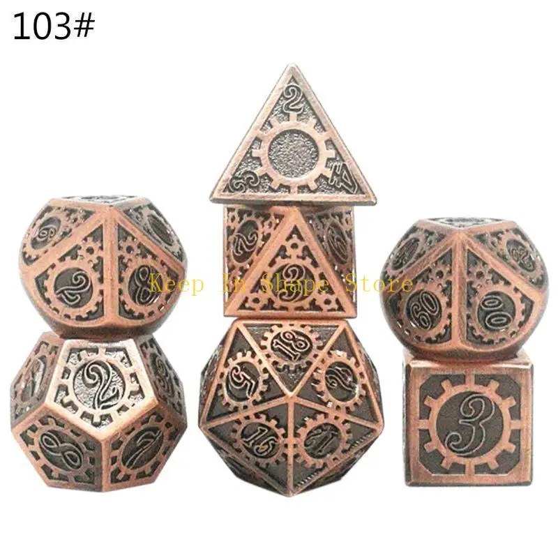 U1JC 7 قطع Polyhedral الزنك سبائك لعب الأدوار لعبة الزهر الزهر