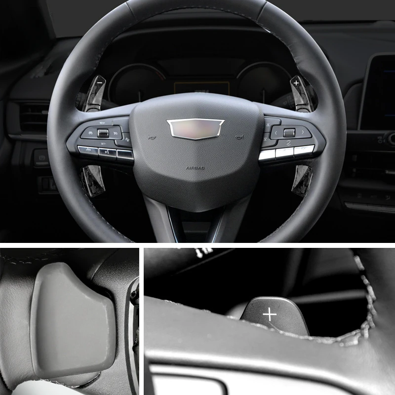 For Cadillac CT4 CT5 XT6 XT4 Extended Wheelbase Real Carbon Fiber Car Steering Wheel Gear Shift Paddle Shifter Extension