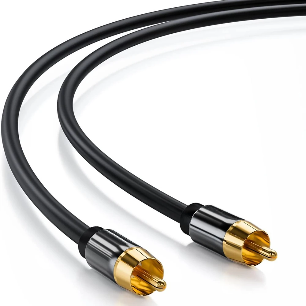 Cable RCA a RCA Cable de Audio Coaxial Digital conector estéreo macho para TV DVD amplificador Hifi Subwoofer Toslink 1m 1,8 m 3m 5m 10m