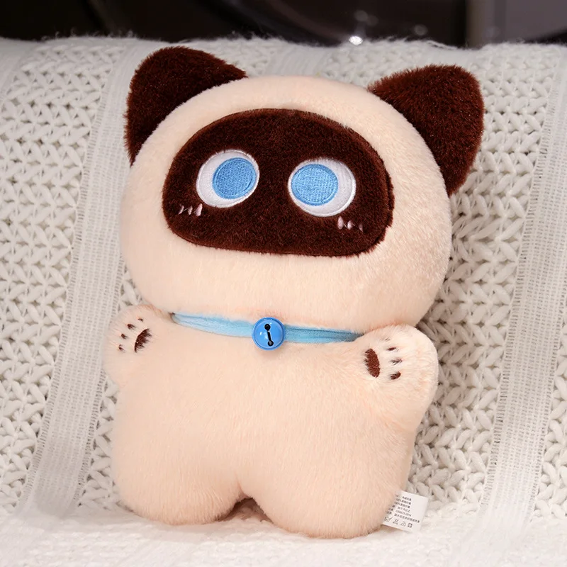 40 سنتيمتر لطيف الكرتون جرس القط أفخم دمية سيامي القط دوول أسود برتقالي القط محشوة مخدة ناعمة وسادة ل أريكة ديكور المنزل