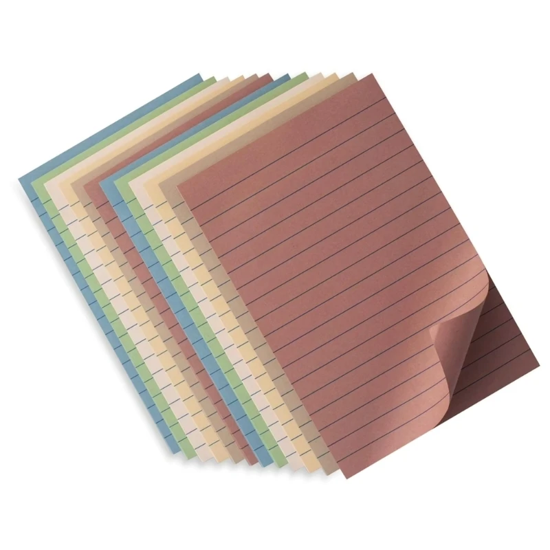 2025 ใหม่ 8 พีซีกาวบันทึกบันทึกสีย้อนยุค Notepads เรียงรายติดอยู่โน้ตง่าย ๆ