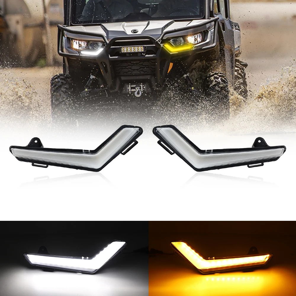 

LED Turn Signal Lights for Can-Am Defender & Defender Max 2020+ / Commander Max 2021+ ATV Front DRL Turn Signal Light