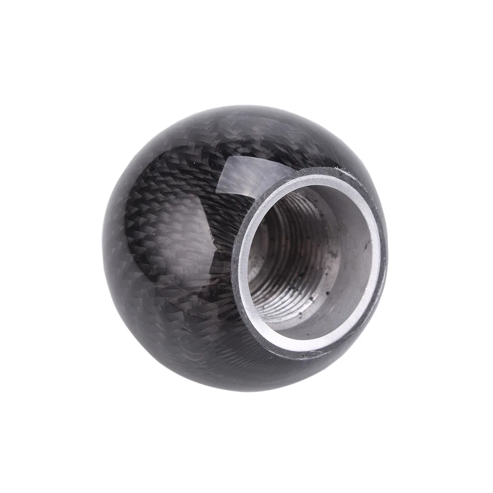

Car Real Carbon Fiber Gear Shift Knob Manual Transmission Shifter Lever Round Ball Shape Handle Head AT MT