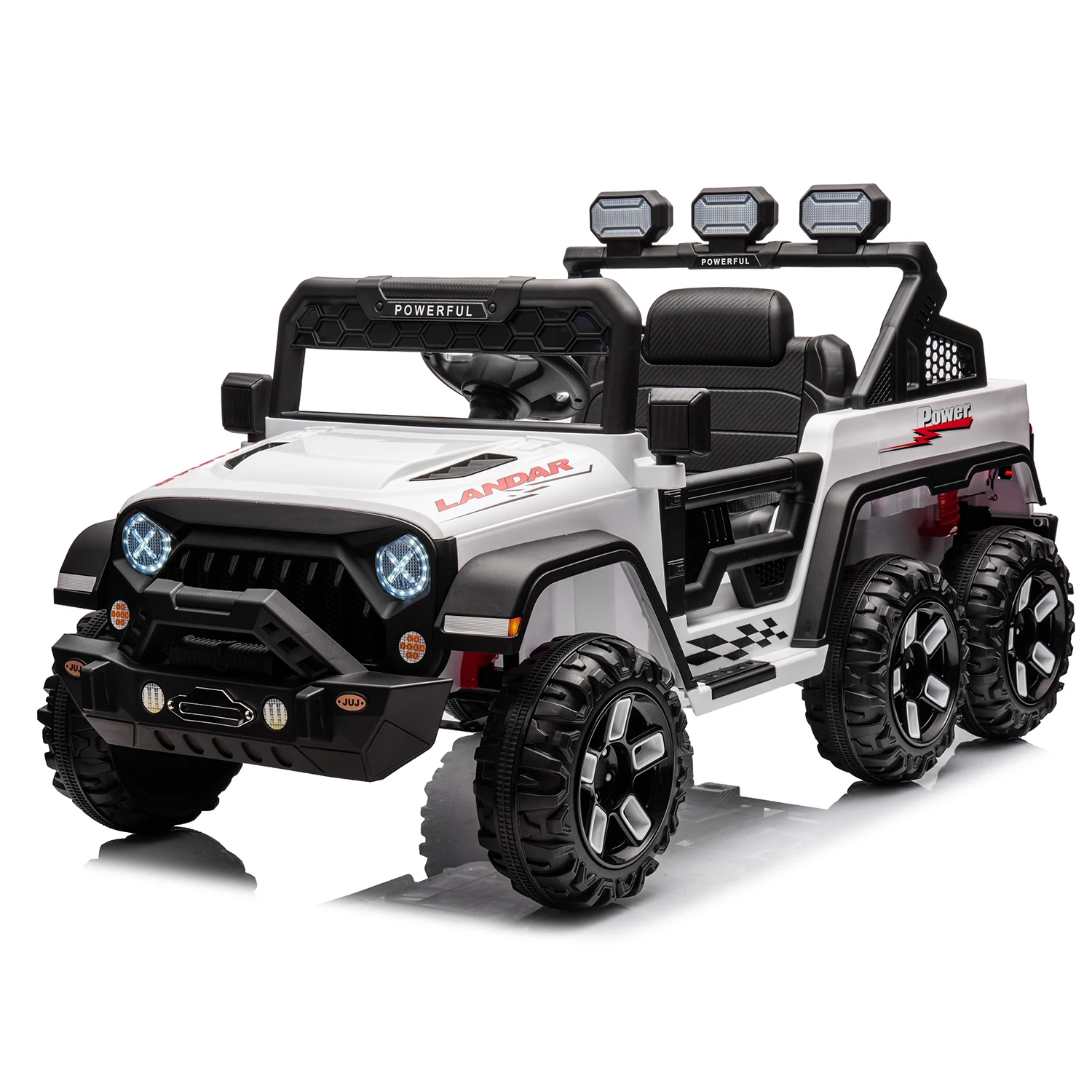 24V Power Wheels rijden op auto voor kinderen met afstandsbediening, 6 wielen, 4WD schakelbaar, Bluetooth, 3 snelheden, batterij voor elektrische voertuigen