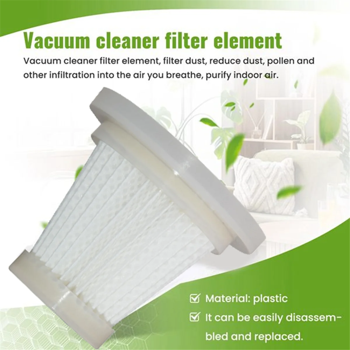 FZFZ 10PCS Filtro piegato HEPA modello LY002XL Parti di ricambio per aspirapolvere portatili Filtrazione migliorata