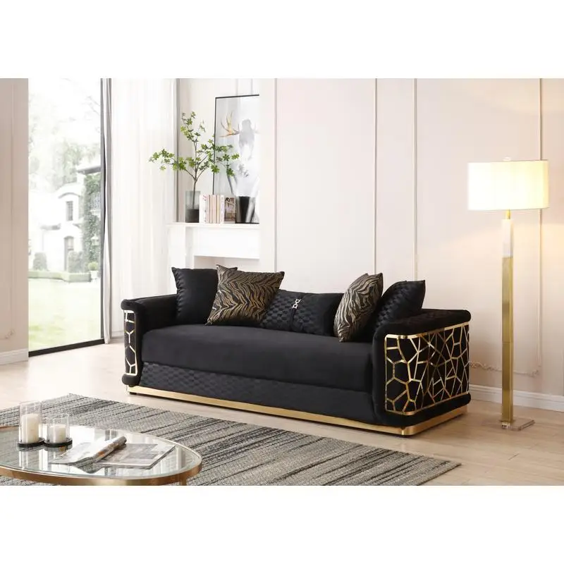 

Black Sofa G0993A-S - Stylish Modern Design for Living Room, Durable Fabric, Comfortable Seating