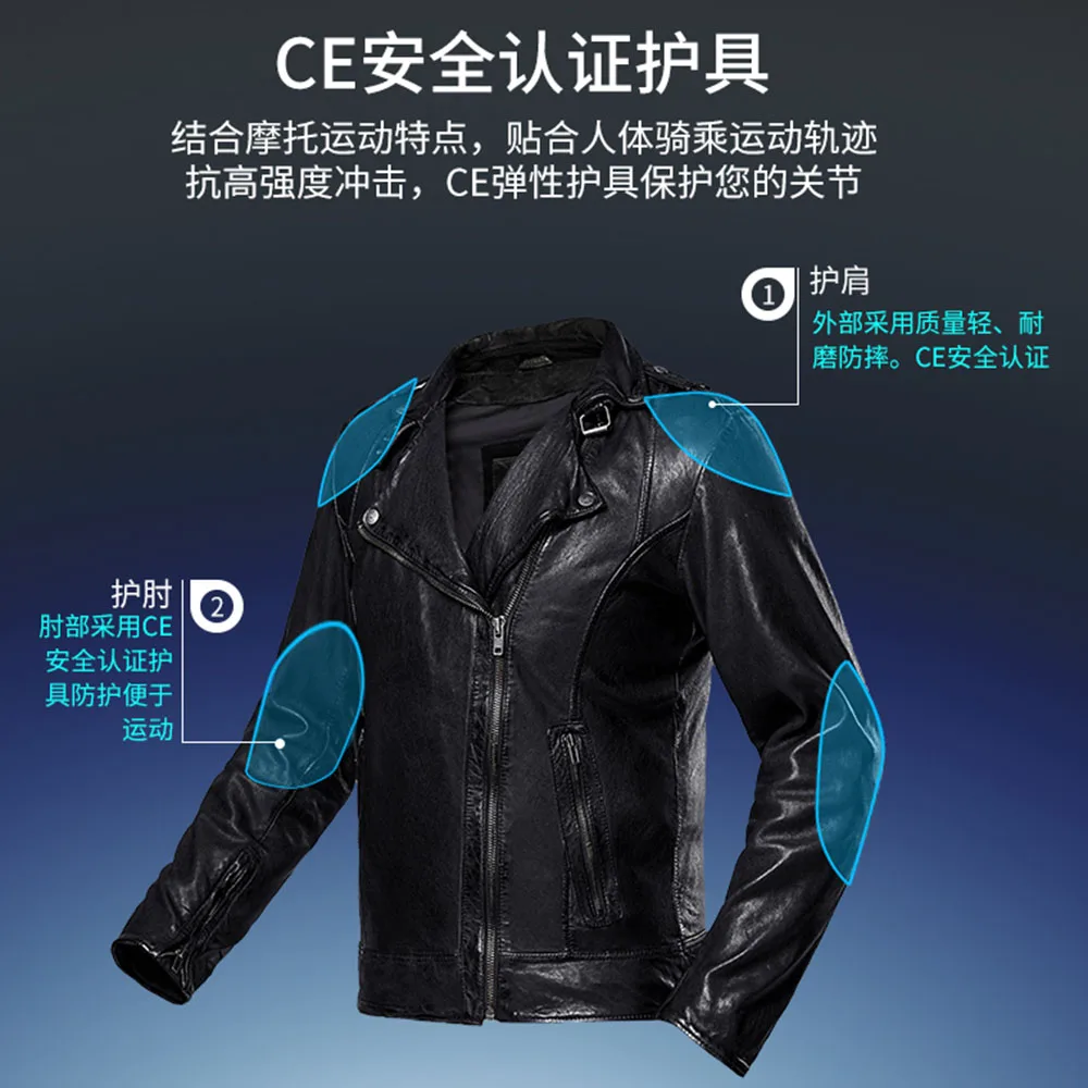 New Stand-up Collar Design Biker Leather Jacket Summer Breathable Wool Biker Jacket Wear Motorcycle Riding Protective Jacket
