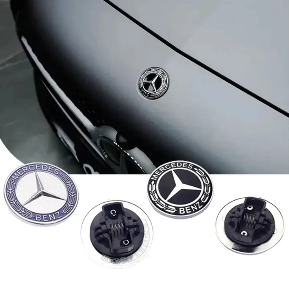 Car Metal 57mm Flat Hood Emblem Front Badge Logo For Mercedes Benz AMG W212 W213 W205 W177 W247 W176 CLS CLA CLK CLG GLS X253