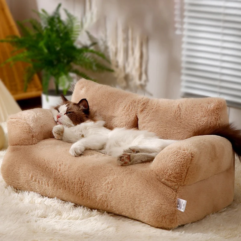 Luxury Cat Bed Soft Cozy Cat Sofa Detachable Warm Pet Kennel Cushion For Small Medium Large Dogs Indoor Puppy Sleeping Mat