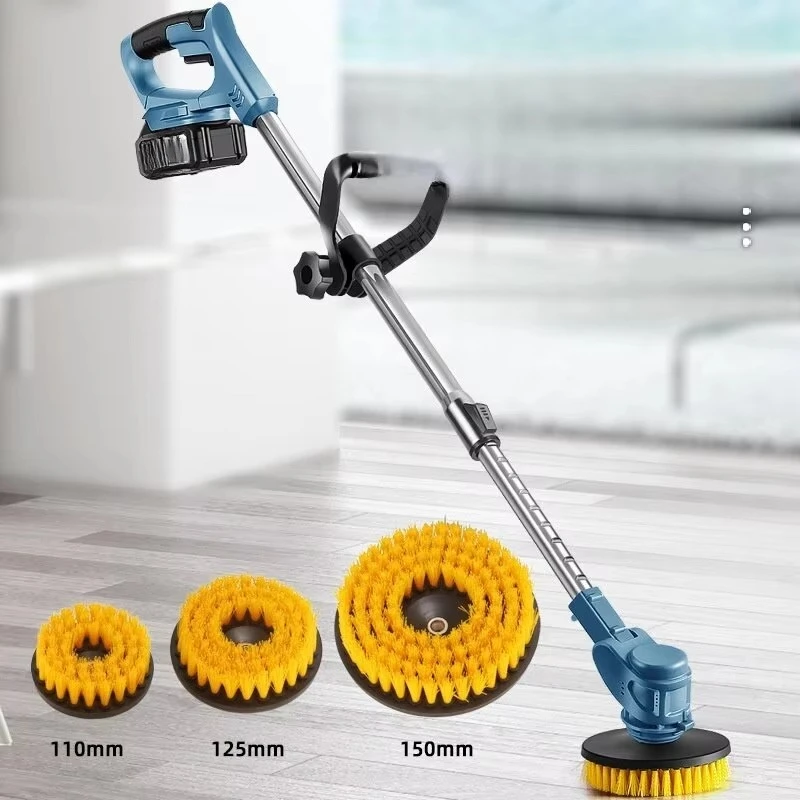 Household retractable electric cleaning brush for bathroom yard cleaning and polishing
