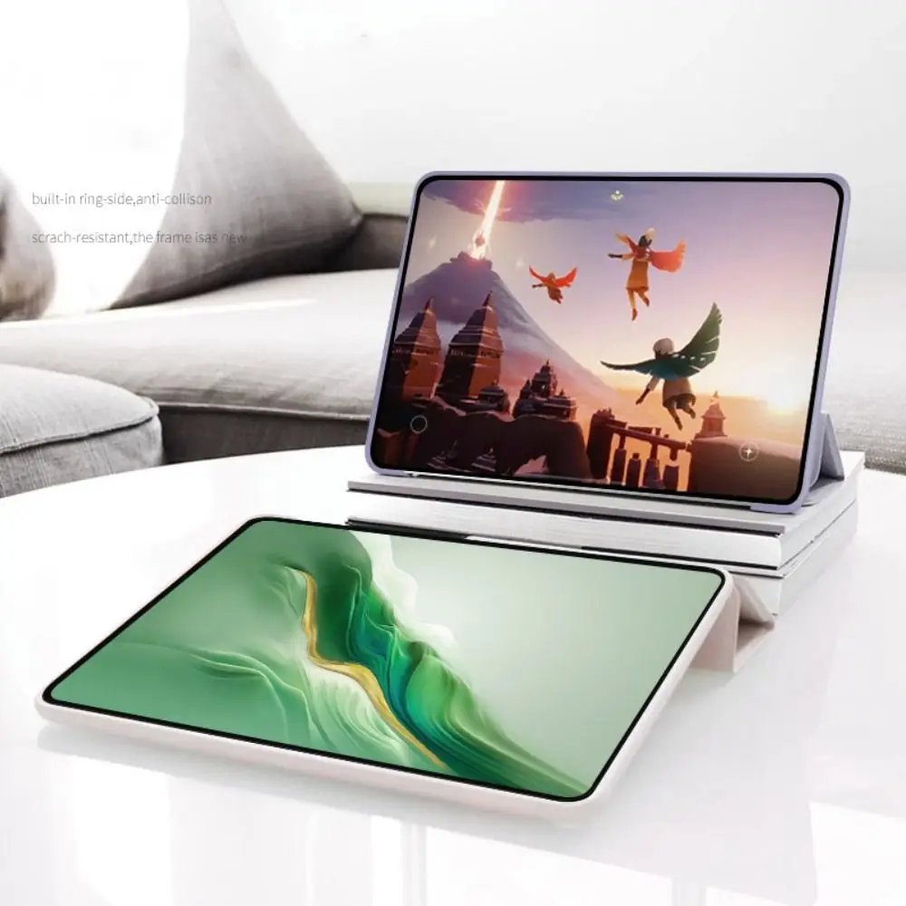 

New Tri-Folding Stand Tablet Case Multi-Angle Viewing Shockproof Tablet Funda Silicone Anti Scratch to Honor MagicPad 2 12.3inch