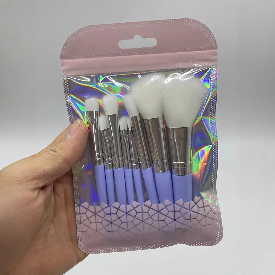 10本入りミニメイクブラシセット、パウダーファンデーション、チーク、アイシャドウ、ノーズコントゥア用化粧ブラシ