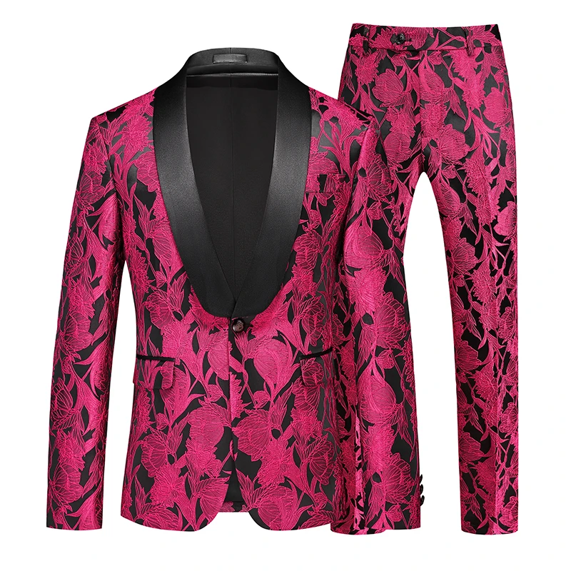 

High-quality Men Hollow Slim (suit + Trousers) Europe and The United States Fashion Handsome Large Size Suit Two-piece Set