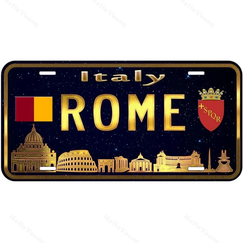 Vintage License Plates for Decoration Barcelona Paris London Amsterdam Tags Metal Automotive Sign Ideal for Car or Wall Art