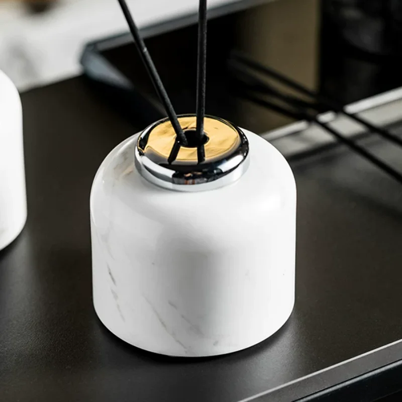 European Style Simple Natural Marble Aromatherapy Bottle Living Room Hotel Room Bathroom Diffuser Diffuser Stick Home Decoration
