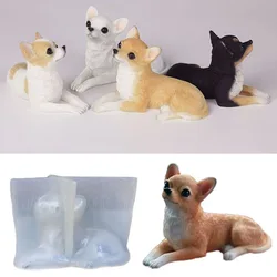 Cute Chihuahua Silicone Resin Mold DIY Epoxy Animal Puppy Ornament Silicone Molds DIY Casting Pet Resin Pendant,Candle Molds