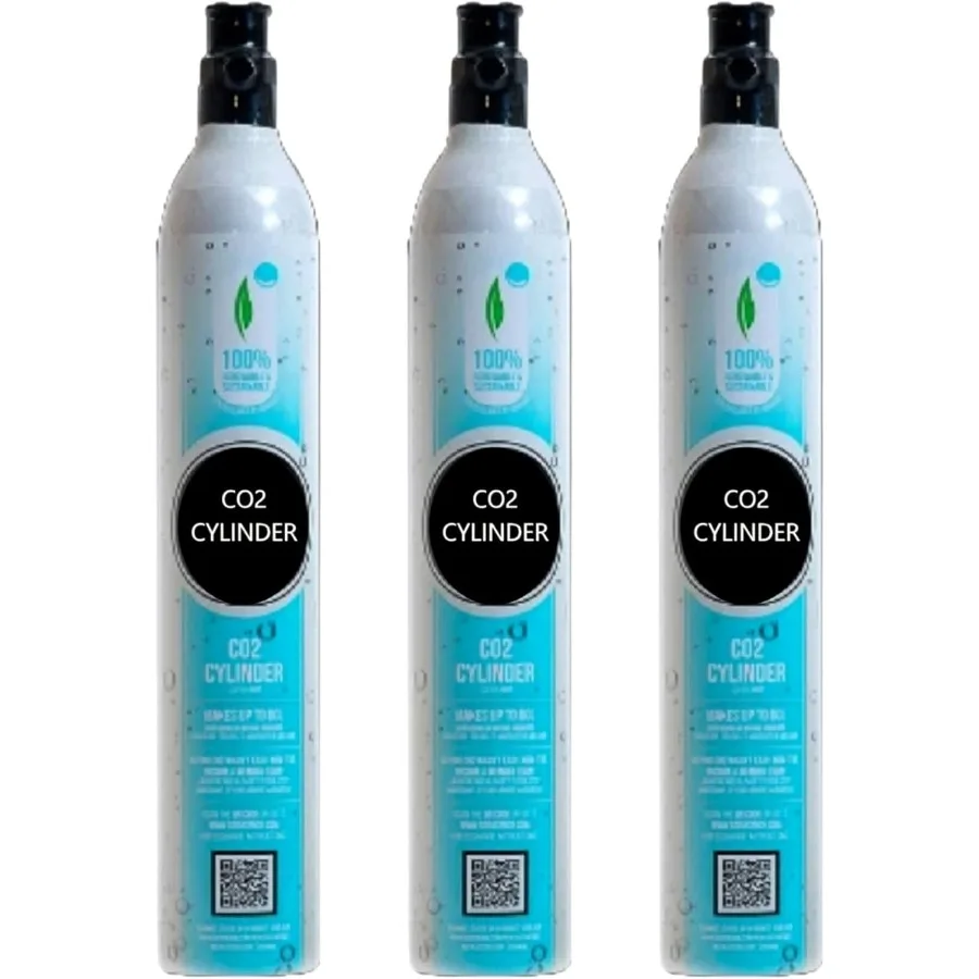 

FIZZIT 60L Threaded CO2 3 Pack Canister Refill Compatible with All Threaded 'ScrewIn' Soda Makers for Home Carbonation Systems