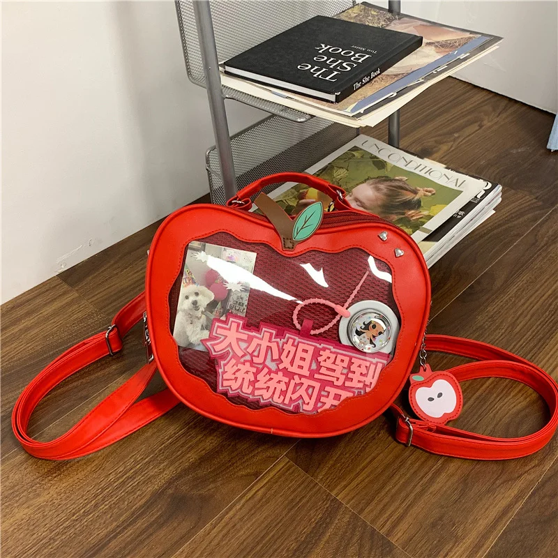Red Apple Shape Crossbody Bag, Transparent PVC Shoulder Handbag Cute, Cartoon Fruit Purse Fashion Women, Girls Party Gift 2026