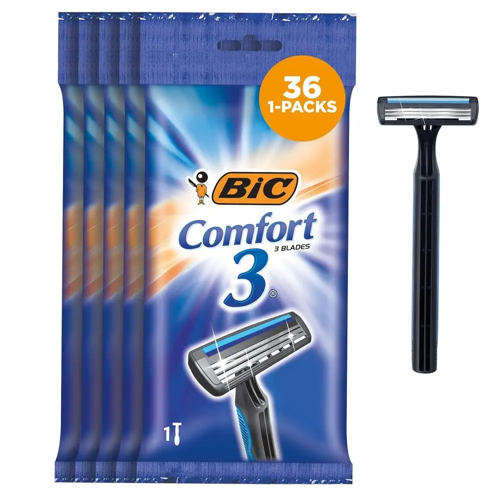 3-Blade Disposable Razors for Men - Smooth, Comfortable Shave, Single Pack
