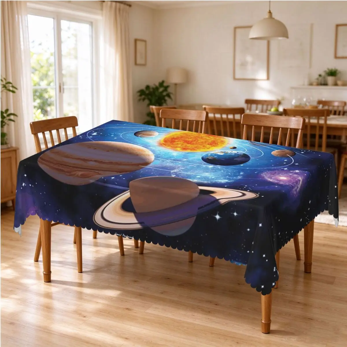 Solar System Space Planets Universe Tablecloth Restaurant Kitchen Rectangular Tablecloth Tablecloth Outdoor Dining Table Cover