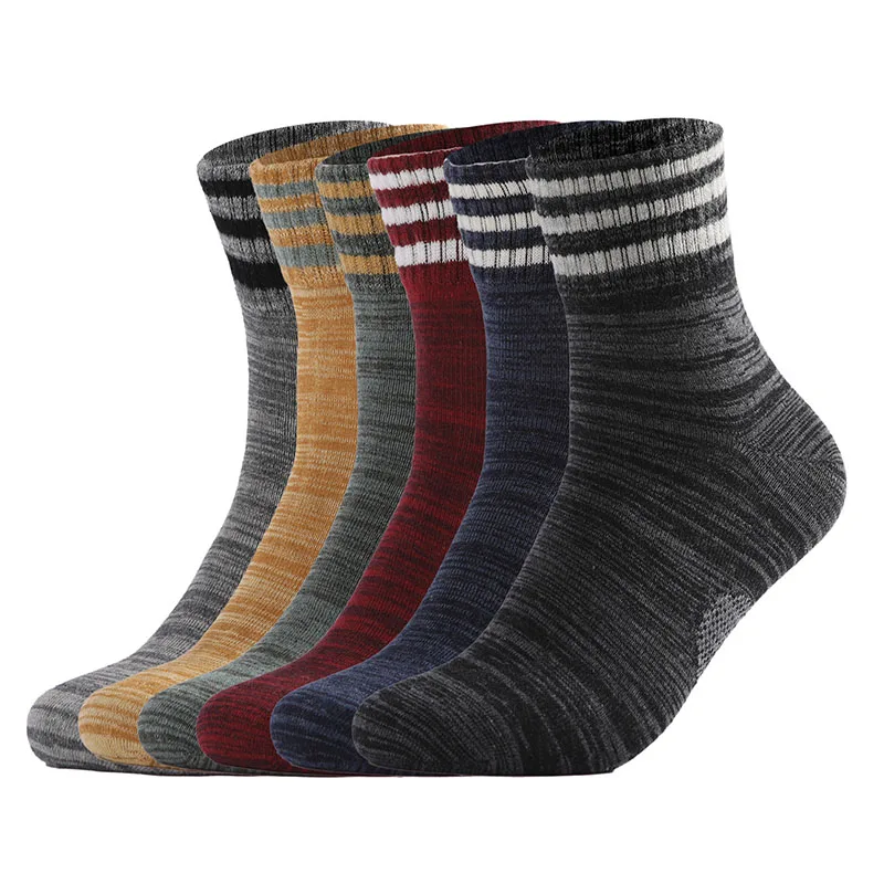 2022 Autumn And Winter Men Thickened Thermal Cotton Socks Retro Splice Fashion Thermal Comfort Breathable Sports Socks EUR 38-44