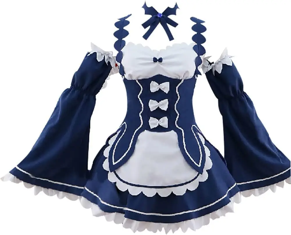 

Anime Ram/Rem Lolita Maid Cosplay Costumes Vestido Re:zero Kara Hajimeru Isekai Seikatsu Halloween Clthing