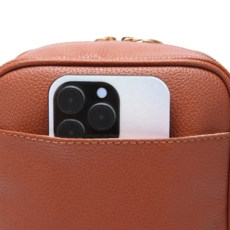 Vintage Schultertasche mit 10 RFID-Fächern, Doppelschichtig, Große Umhängetasche, Tragbare Tägliche Pendler-Tasche, Diebstahlsichere Handtasche für Frauen – Detail 16