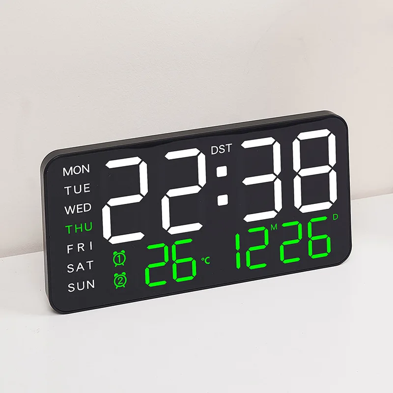 Frameless Electronic Clock with Multifunction Wall Desk Dual Use and Digital Display for Living Room