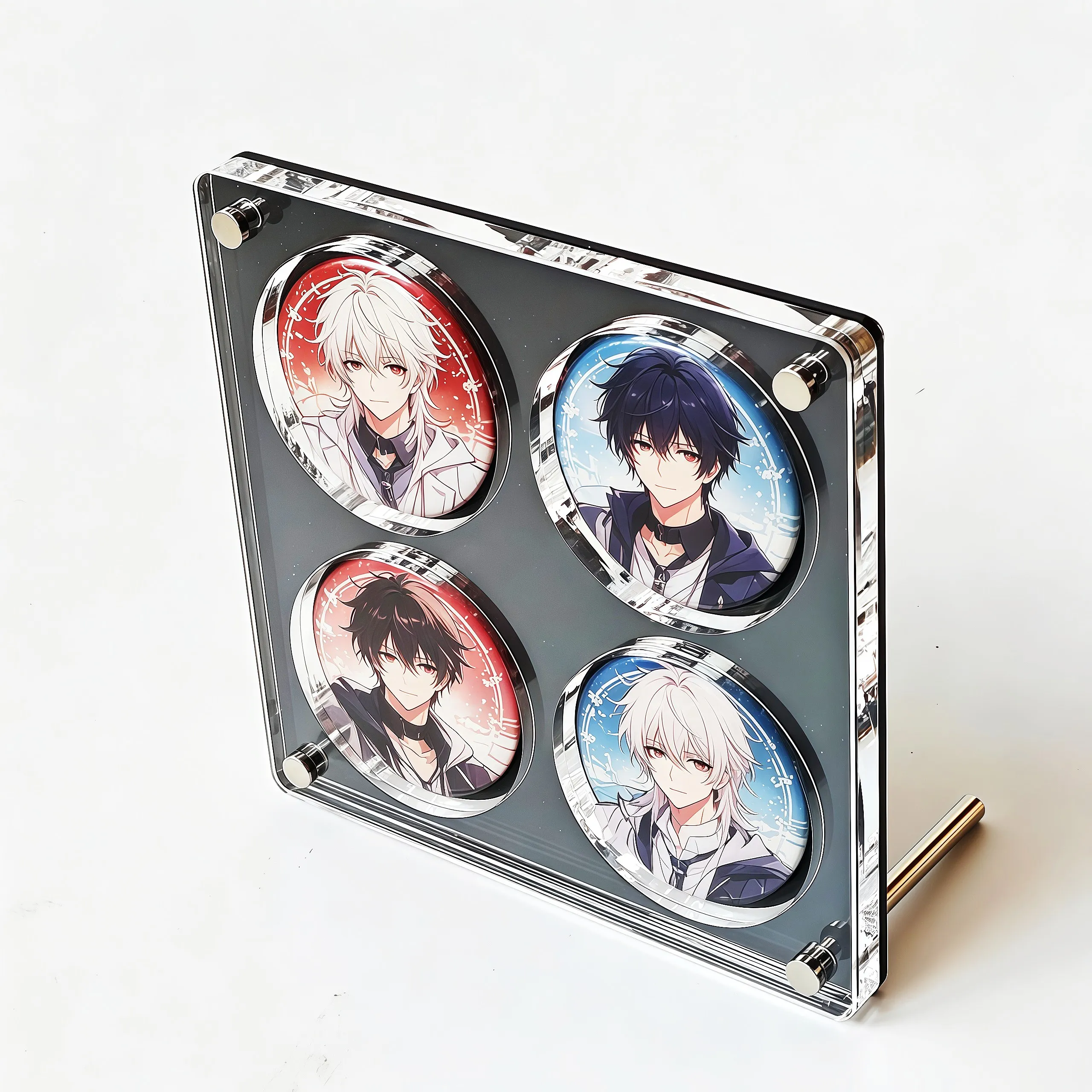 58mm Black Acrylic Pin Display Stand Clear Dust‑Proof Showcase Holder Anime Button Badge Lapel Pin Storage Box Collectible Badge