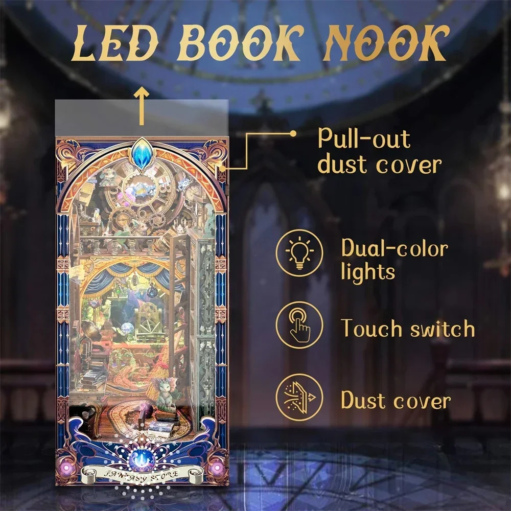 

Star Map Secrets Bookshelf Home Desk Decoration, NEW DIY Wooden Book Nook Shelf Insert Miniature Kits For Adult Handmade Gifts
