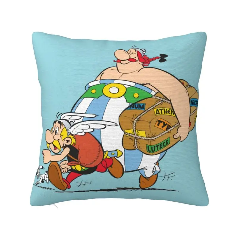 Custom Asterixs And Obelixs Adventure Comic Modern Throw Pillow Covers Cushions Cover for Sofa