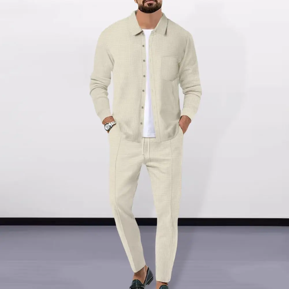 Men's Two-piece Casual Long-sleeved Shirt Lace-up Pants Spring And Fall Men's Tracksuit