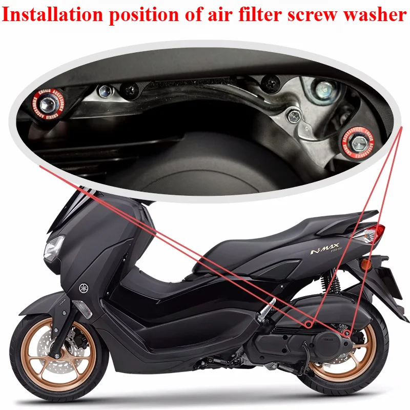 

Suitable for Yamaha 20-23 NMAX155 Modified Air Filter Decorative Cover NVX/AEROX Metal Stabilization Gasket