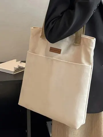 Bolso de mano para mujer, hilo de coser de lona, gran capacidad, sentido avanzado, práctico bolso de viaje para mujer, 1 ud.