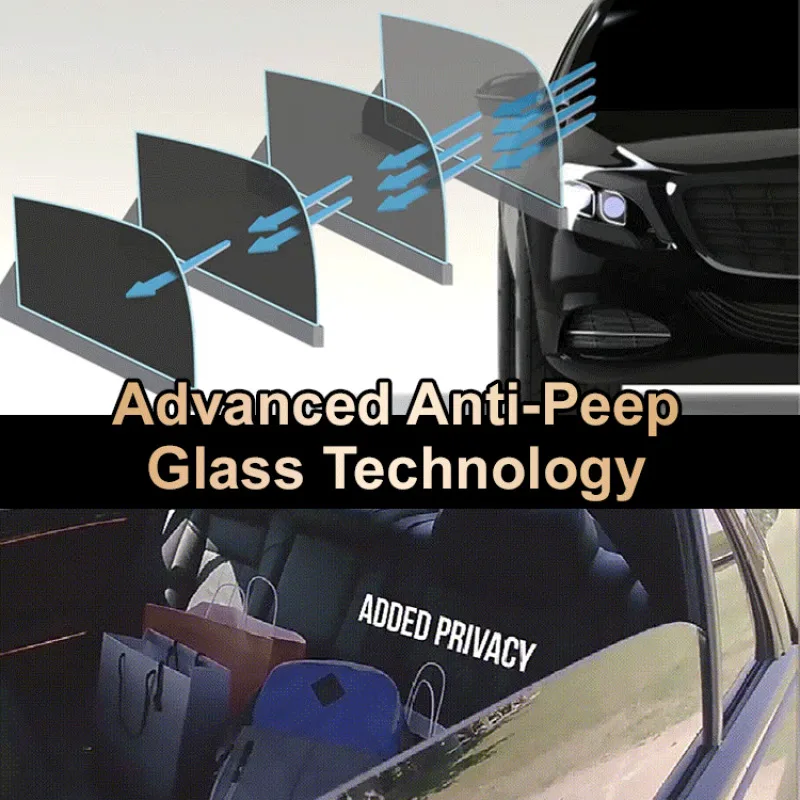 Anti-Peeping Sun Film, Auto Sun Film, Fácil Instalação, Alta Transmitância