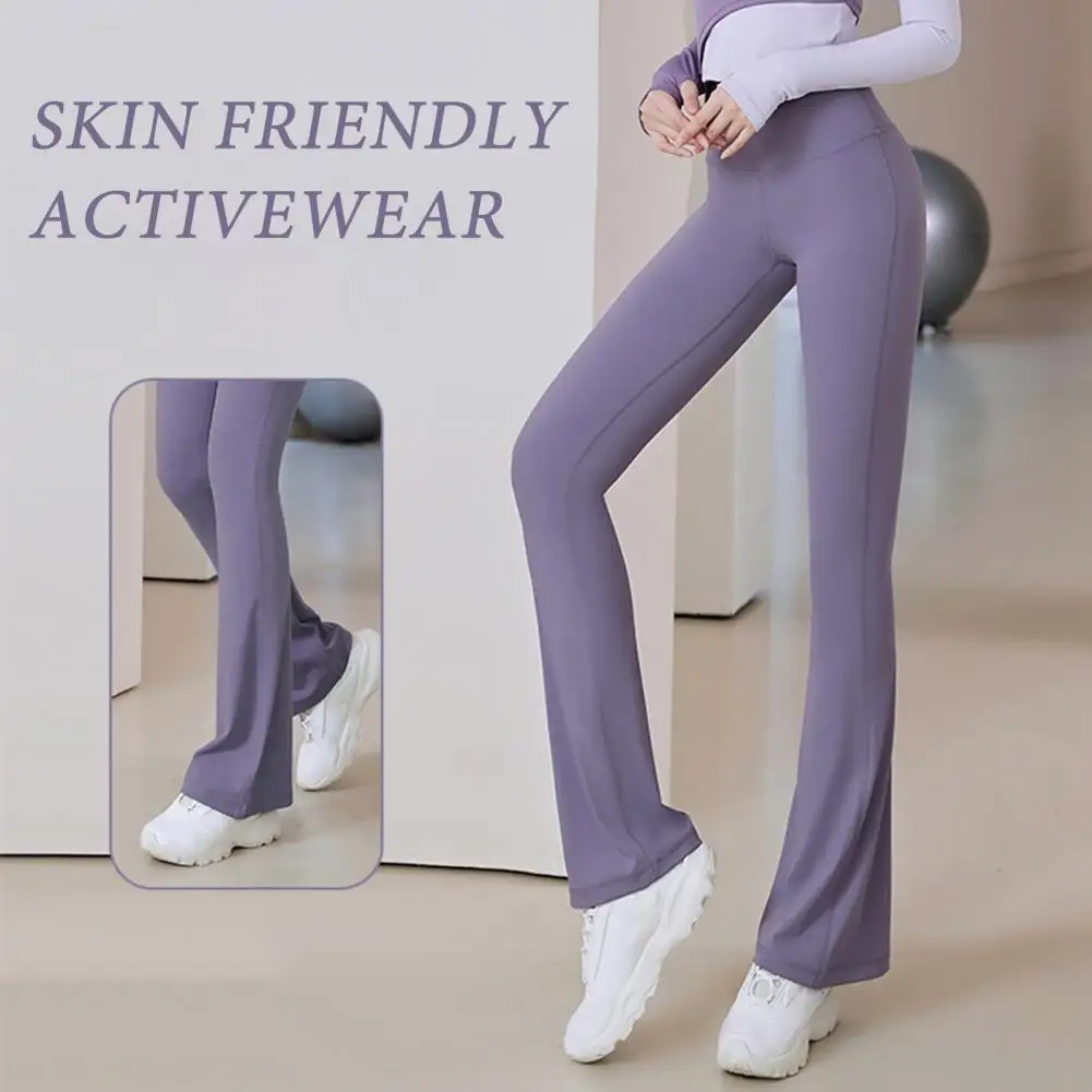 High Waisted Tummy Control Yoga Pants for Women Hip Lifting Bell Bottom Leggings Stretch No Front Seam Workout Trousers