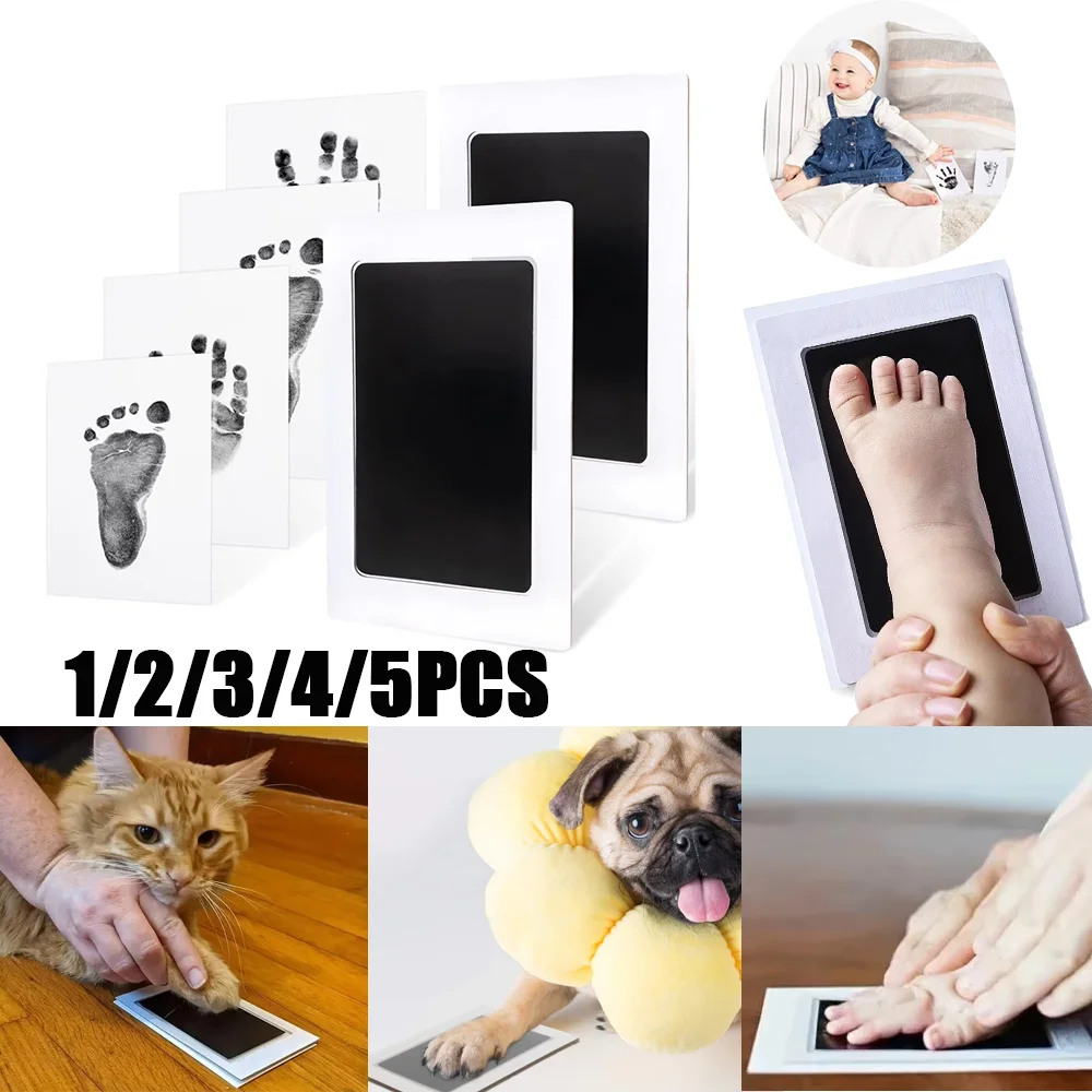 1-5 יחידות מדבקות טביעות ידיים ורגליים לתינוקות, קלות לשטוף, ללא רעלים, ללא מגע, מתנות סובינירים