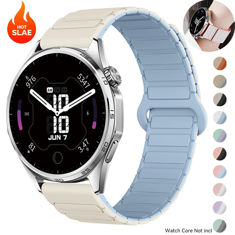 18/20/22mm Silicone Strap for Huawei Watch GT7/6/5/4Pro 46mm Magnetic Band for Samsung Galaxy Watch 7 6 5 4Classic 5Pro Correa