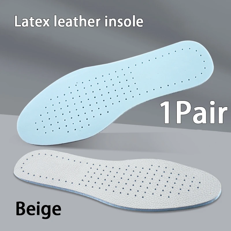 1Pair Latex cowhide insoles Breathable sweat-absorbing insoles Shock-absorbing Shoe Sole Comfortable Running Sports Insole