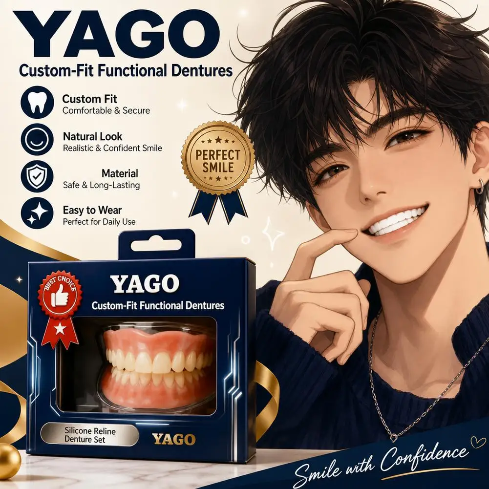 Natural Look Cosmetic Denture Set Upper Lower 5-Min Heat Molding Temporary Smile Solution