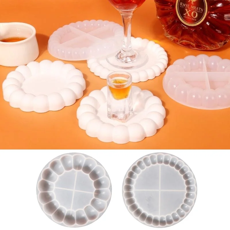 Bubble Coaster Silicone Mold DIY Round Tray Cup Mat Crystal Epoxy Resin Molds Creative Handwork Crafts Home Decoration Casting