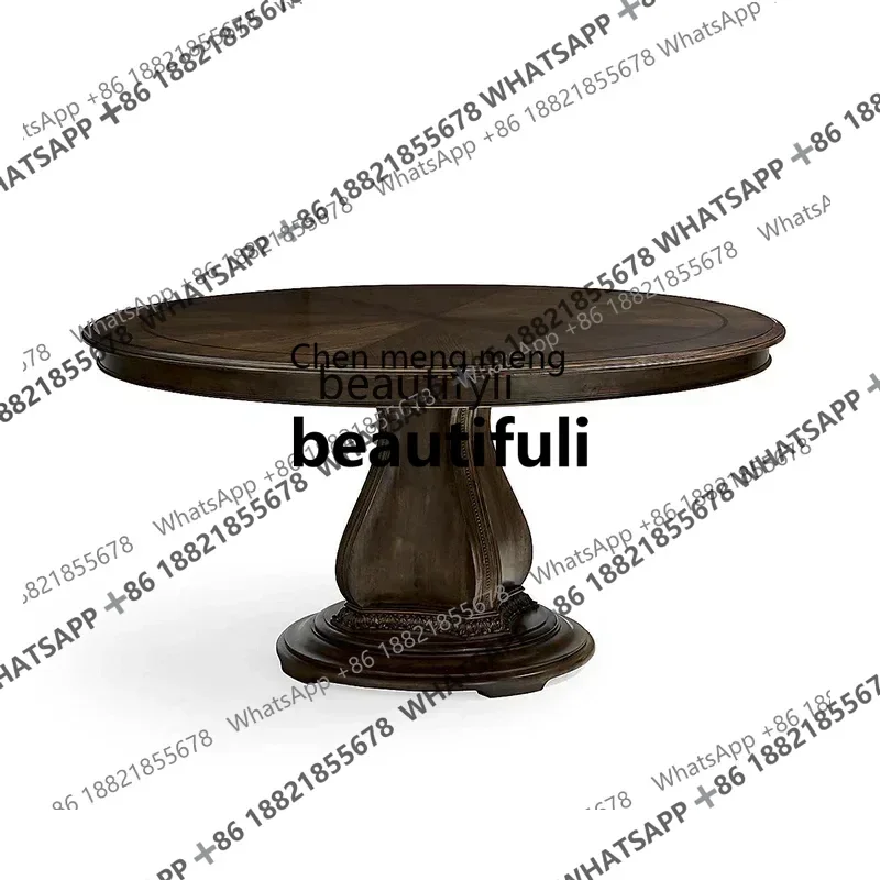 

X Q круглый обеденный стол в американском стиле ретро, домашняя столовая из массива дерева, круглый обеденный стол для французской гостиной HY